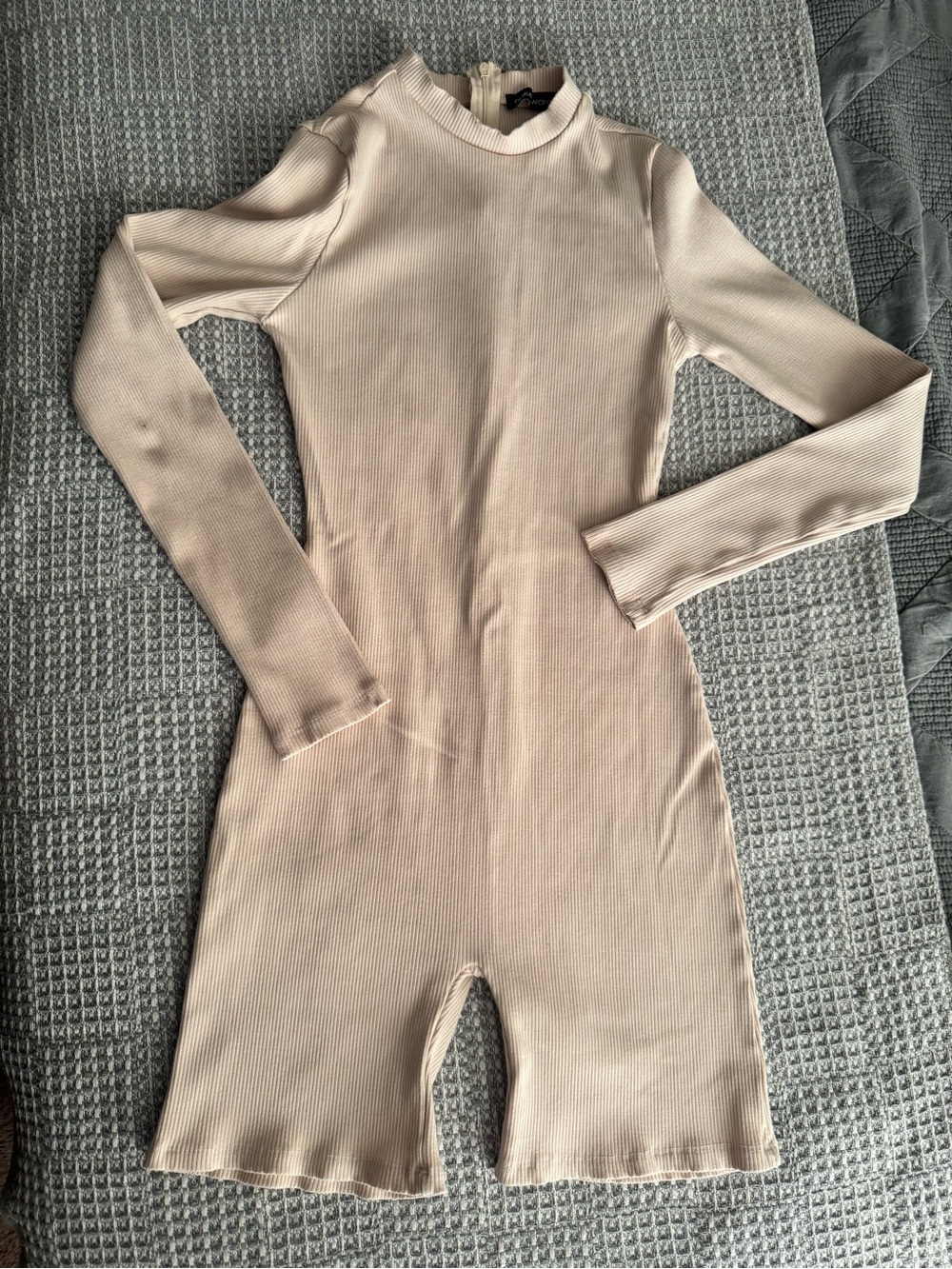 Naked Wardrobe Ribbed Long Sleeve Romper Bodysuit XL